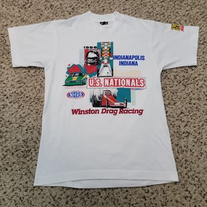 Vintage 80s 1988 NHRA Nationals Winston Drag Racing T-Shirt Sz Small