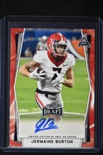 2022 Leaf Draft Football Base Auto Red #BA-JB2 Jermaine Burton