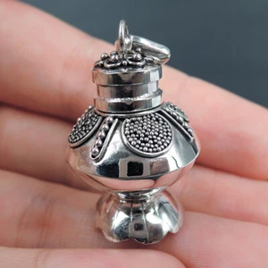 925 Sterling Silver Prayer Locket Ashes Box Pendant Jewellery, Hand Made - Picture 1 of 6