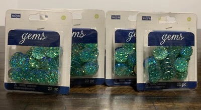 Lote * 40 PAQUETES Gemas 20mm REDONDAS Artesanía Azul Verde Sulyn Imitación Estrás 22 piezas Cada una Foto 1 de 4