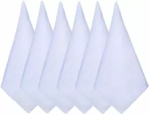 12 Pack Ladies Handkerchiefs 100% Cotton Plain White With Satin Stripe Border. - Picture 1 of 11