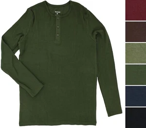 True Classic Men's Shirt, Long Sleeve Waffle Henley style Crew Neck, MSRP $35 - Picture 1 of 10