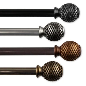 Okafor 3/4” Adjustable Window Drapery Curtain Rod 18"-170" (5 sizes, 4 colors) - Picture 1 of 9