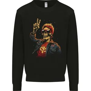 Rockabilly Peace Skull Zombie Mens Sweatshirt Jumper - Picture 1 of 3