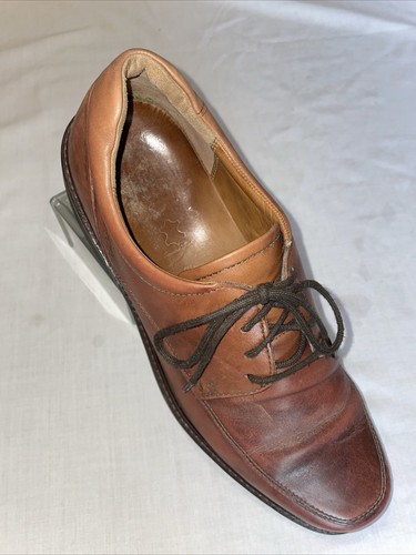 Scarpe eleganti uomo Ecco taglia 45 U.S. 11 5 M pelle marrone Oxford tacco a blocco