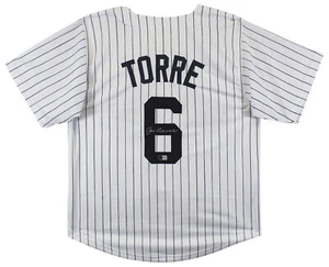Joe Torre Authentic Signed White Pinstripe Pro Style Jersey BAS Witnessed - Picture 1 of 3