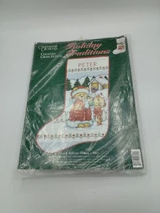 Candamar Designs Bear & Birdfeeder Stocking Cross Stitch Kit Christmas  50821 - Picture 1 of 4
