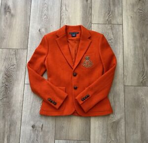 Ralph Lauren Blue Label Womens Sportcoat (Jacket) Orange  With Crest  Heavy