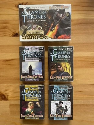 Juego de Tronos CCG x5 Starter Deck Lote - Stark, Baratheon, Lannister, Greyjoy Foto 1 de 2