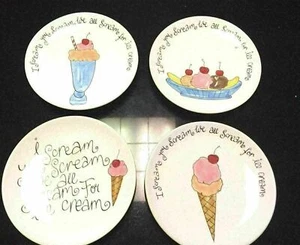 Set di quattro piatti da dessert in ceramica per fienile modello nome gelato - Foto 1 di 7