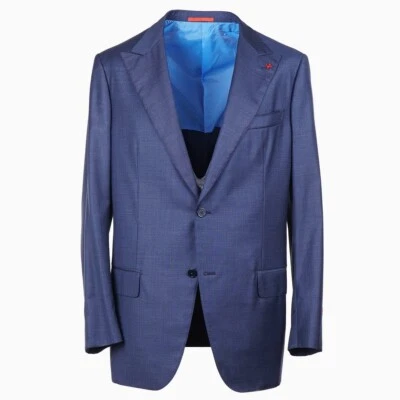 Isaia Slim-Fit 'Gregorio' Blue Superfine Wool-Cashmere Suit 46L (Eu 56L) NWT - Image 1 of 4