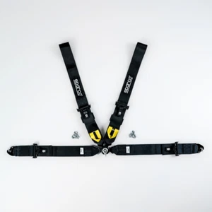 SPARCO 4 Point Quick Harness Black Stitching FIA Sports Belt System JDM - Picture 1 of 7
