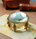 Antique Map paperweight desk magnifier, Brass Nautical 4" Magnifying Glass, 