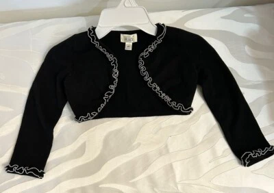 The Children’s Place Girls Black Ruffle Trim Sweater Shrug 4T - Image 1 of 2