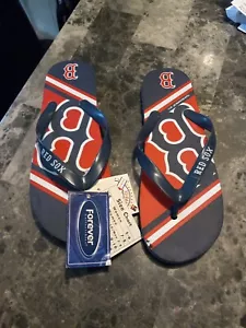 Boston Red Sox Major League Genuine Merchandise Flip Flops Women’s 9-10 Mens 7-8 - Picture 1 of 15