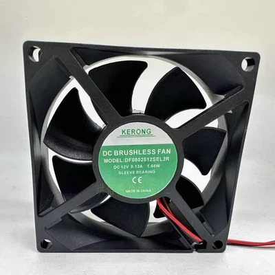1 PZ KERONG Ventilatore DF0802512SEL2R DC12V 0.13A 1.68W 8CM 8025 Ventilatore di raffreddamento a 2 fili - Immagine 1 di 3