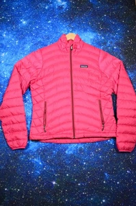 Patagonia Jacket Womens Medium Pink Down Sweater Puffer Zip Pockets Packable - Picture 1 of 9