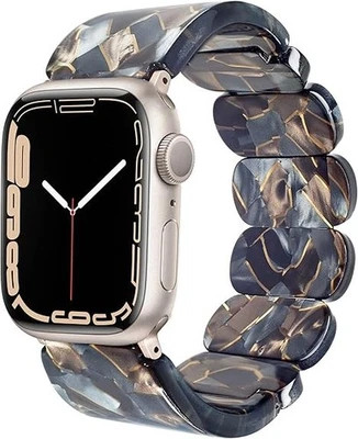 Brazalete ancho correa de reloj de resina elástica compatible con Apple Watch para mujer, Tor Foto 1 de 4