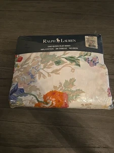 Sábana bajera plana vintage Ralph Lauren South Hampton NUEVA - Imagen 1 de 4