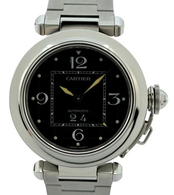 Reloj Cartier 35mm Mediano Pasha Automático Esfera Negra Automático SS - ¡Ref: 2475! Foto 1 de 4