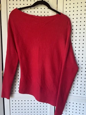 Nuevo con etiquetas Suéter de Cuña Asimétrico Express XS Mezcla de Lana Rojo ¡Súper Suave! Foto 1 de 4