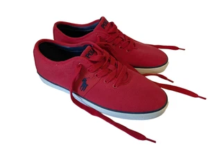 Herren Polo Ralph Lauren Rot Canvas Pumps Turnschuhe Schuhe Größe 7 - Bild 1 von 7