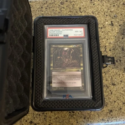 PSA 8 1998 MAGIC THE GATHERING SILVER QUEEN STRONGHOLD MTG PROTECTIVE CASE INCLU - Image 1 of 2
