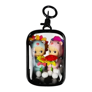 Display Case Box Clear Figure Bag With Keychain Portable Small Doll Storage - Picture 1 of 6