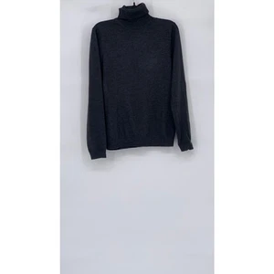 BOSS HUGO BOSS Men's Dark Gray Regular-Fit Virgin Wool Turtleneck Sweater SZ S - Picture 1 of 11