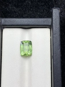 4.15 ct Natural Rutile Peridot | Emerald Cut Green Gemstone - Picture 1 of 7