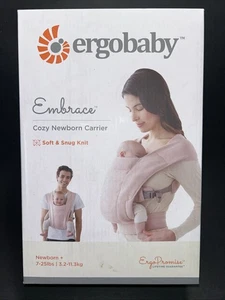 Ergobaby Embrace Cozy Newborn Carrier - 7-25 Pounds - Blush Pink Snug Knit - NEW - Picture 1 of 7