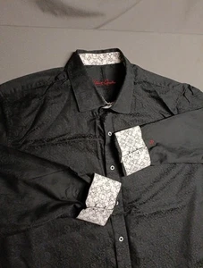 Robert Graham Hemd Herren 2XLT Schwarz Jacquard Paisley Langarm Kontrastbündchen  - Bild 1 von 14