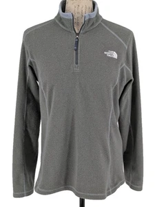 The North Face Womens Fleece Jacket Medium Gray Quarter Zip Preppy Easy Care - Picture 1 of 12