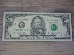 VINTAGE SERIES 1993 $50 DOLLAR BILL FEDERAL RESERVE NOTE UNCIRCULATED - Picture 1 of 2