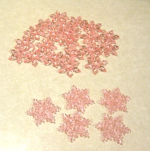 26 Decorazioni Natalizie Fiocco di Neve in Plastica Rosa 2 Misure Vedi Foto - Foto 1 di 9