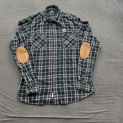 Scotch & Soda Shirt Mens XL Black Red Plaid Worker 24h Patch Elbow Western - Image 1 of 4