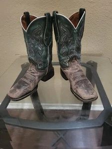 Dan Post Women's Brown/Green Leather Cowboy Boots. Size 6M,Cond.is V.Gd. - Picture 1 of 7