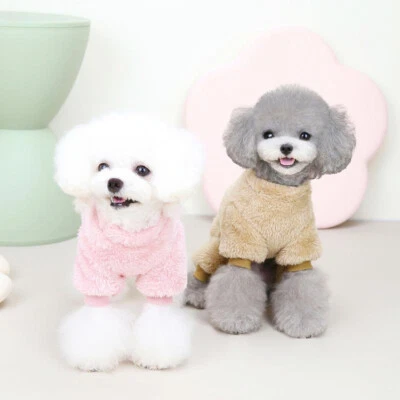 Pet Coat Cat Costume Dog Pajama Clothes Warm Four Legs Puppy Jumpsuit Plush - Image 1 of 4