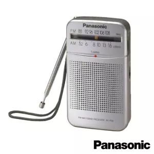 PANASONIC RFP50DEG PORTABLE POCKET AM/FM RADIO W/ HAND STRAP SILVER- RF-P50DEG-S - Picture 1 of 8