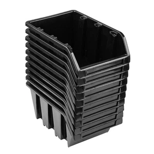 10x Sichtlagerbox Sortierbox Lagerbox Stapelbox schwarz NP12 Lagersystem - Bild 1 von 10