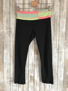 Lululemon Inspire Crop II Negro Edredón Primavera Malla Capri Bolsillo Leggings 4 RARO - Imagen 1 de 11