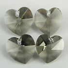 4 pendentif cœur cristal Swarovski 10 mm 6202 diamant noir