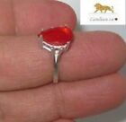 1.40 ct natural gem mexican red fire opal sterling silver ring (6.5)v