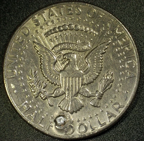 1971 Kennedy half dollar No Mint Mark with Odd Anomaly in Planchet Error Cover