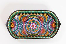 Decorative handmade wooden Bowl/Plate Hand painted multicolor 
