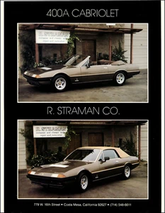 Anuncio de restauración Straman Co 1985 estampado vintage coche Ferrari publicidad automática CA - Imagen 1 de 3