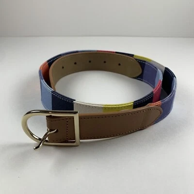 Talbots CN72 Women’s Small Dress Belt Colourful Leather Trim Adjustable Casual - Image 1 of 4