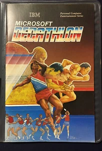Microsoft IBM Olympic Decathlon PC Computer Game 5.25 Floppy Disk & Case 1982 - Picture 1 of 8