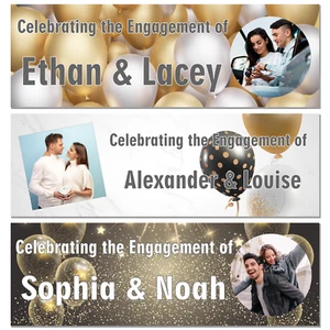 PERSONALISED BALLOON ENGAGEMENT BANNER WITH ANY PHOTO AND NAME - Picture 1 of 4