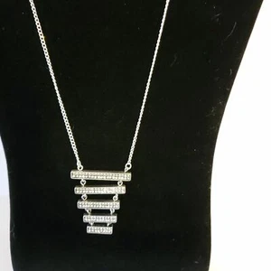 Silber Worthington Fünf Stab Halskette funkelnd elegant edel Anhänger Neu - Bild 1 von 7